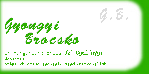 gyongyi brocsko business card